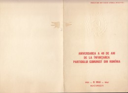 COMMUNIST PARTY ANNIVERSARY, EMBOISED BOOKLET, 1961, ROMANIA - Cuadernillos