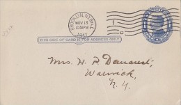 WILLIAM MCKINLEY, PC STATIONERY, ENTIER POSTAL, 1911, USA - 1901-20