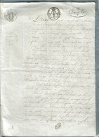 DOC. NOT. 1 FEUILLE G. F PLIEE TIMBRE ROYAL FISCAL HUMIDE 75 CENTS+50 EN SUS 1/11/1822 - Vente LOOZE, ST CYDROINE, ... - Gebührenstempel, Impoststempel