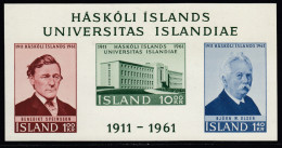 Iceland 1961 50th Anniversary Of The University Of Iceland Miniature Sheet Mi Block 3 MNH - Ongebruikt