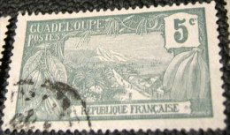 Guadeloupe 1922 Beach And Town Bananas And Coffee 5c - Used - Gebraucht