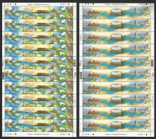 Singapore & Egypt Stamp Joint Issue 2011 Full Set 2 Sheets Significant Rivers & Nile River 20 Stamps X $ 2 & $ 1 - Unused Stamps