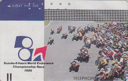 Télécarte Ancienne Japon / 330-2228 - MOTO  - SUZUKA 8 HOURS RACE 1986 - MOTOR BIKE Japan Front Bar Phonecard 280 - Motos