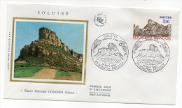 1985--enveloppe 1er Jour - FDC "Soie" -La Roche De Solutré --cachet SOLUTRE POUILLY--71 - 1980-1989