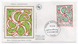1985--enveloppe 1er Jour - FDC "Soie" -P.Alechinsky-"Roue D'écriture Avec M.Butor --cachet  PARIS--75 - 1980-1989