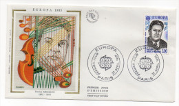 1985--enveloppe 1er Jour - FDC "Soie" -EUROPA--Darius Milhaud -cachet  PARIS--75 - 1980-1989