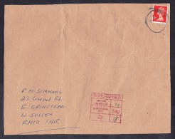 UK: Fragment Of Cover (cut-out), 1 Stamp, Machin, Postage Due, Taxed, Underpaid, To Pay, Red Cancel (minor Creases) - Cartas & Documentos