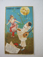 CHROMO CHOCOLAT LOUIT CHANSON AU CLAIR DE LA LUNE PIERROT PATISSIER JEUNE FILLE - Louit