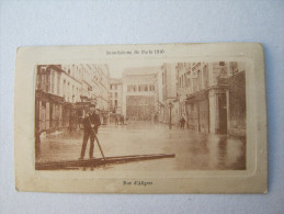 CHROMO CHOCOLAT LOUIT CARTE POSTALE INONDATIONS DE PARIS 1910 RUE D'ALIGRES - Louit