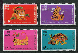 (cl 6 - P.8)  Hong Kong ** N° 852 à 855 (ref. Michel Au Dos) - Année Lunaire Du Tigre - - Unused Stamps