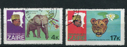 (cl 6 - P.10) ((lot 1) Zaïre Ob Lot De 3tbres (ref. Michel Au Dos) -  Elephant, Lion - Autres & Non Classés