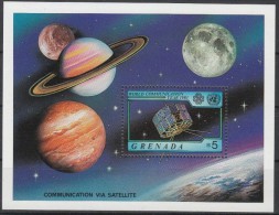Grenada 1983 MiNr. 1215 (Block 114) ** /MNH  Weltkommunikationsjahr: Satellit, Planeten - Nordamerika