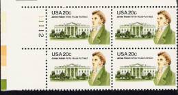 US Scott 1936 - Plate Block Of 4 Upper Left Plate No 111112 - 20c James Hoban - Mint Never Hinged - Numéros De Planches