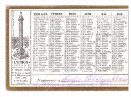 Calendrier L'UNION 1936 (PPP1163) - Small : 1921-40