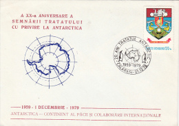 ANTARCTIC TREATY, SPECIAL COVER, 1979, ROMANIA - Traité Sur L'Antarctique