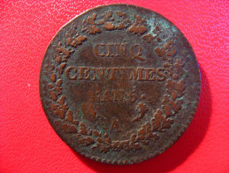 5 Cinq Centimes Dupré L'an 5 A Paris - Magnifique Double Frappe 4862 - 1795-1799 Directoire (An IV – An VIII)