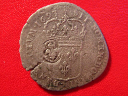 Quinzain 15 Deniers Contremarqué D'une Fleur De Lys Louis XIV 1693 D Lyon 4901 - 1643-1715 Louis XIV Le Grand