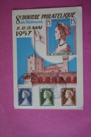 MAI 1957  MONACO -> 8é BOURSE PHILATELIQUE DE LA MEDITERRANEE EXFILNA LETTRE LETTER UNION PHILATELIQUE MONEGASQUE - Briefe U. Dokumente