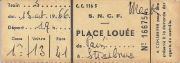 S.N.C.F.  PARIS STRASBOURG  13 PCT. 1966 - Europa