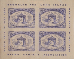 U.S.A.:1935:Bloc Of 4 Vignettes/Cinderellas–MNH(Not Dentelled):##BROOKLYN And LONG ISLAND–Stamp Exhibition Association## - Non Classificati
