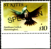 BIRDS-ANTILLEAN CRESTED HUMMINGBIRDS-SPECIMEN-St KITTS-$10-MNH-SCARCE-B8-54 - Kolibries
