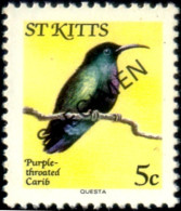 BIRDS-PURPLE THROATED CARIB-VARIETY-SPECIMEN-St KITTS-MNH-SCARCE-B8-54 - Hummingbirds