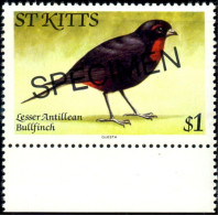 BIRDS-LESSER ANTILLEAN BULLFINCH-SPECIMEN-St KITTS-MNH-SCARCE-B8-54 - Picchio & Uccelli Scalatori