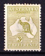Australia 1913 Kangaroo 3d Olive 1st Watermark MH - Possible Varieties - Ungebraucht