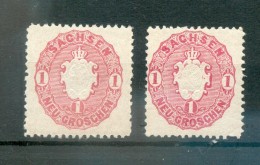 Sachsen 16a+b FARBE** MNH POSTFRISCH 41EUR (72886 - Saxony