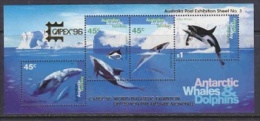 AAT 1996 Whales & Dolphins M/s Overprinted "Capex" ** Mnh (23592A) - Unused Stamps