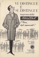 # TERITAL TESSUTO PER IMPERMEABILI 1950s Advert Pubblicità Publicitè Reklame Impermeables Raincoats Tissue Fabric - Accessori