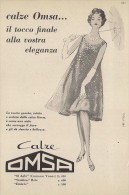 # CALZE OMSA 1950s Advert Pubblicità Publicitè Reklame Stockings Bas Medias Strumpfe - Calze