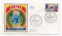 1970--enveloppe 1er Jour-FDC"Soie"--ONU-"Paix Et Progrès"-cachet  PARIS--75 - 1970-1979