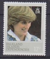 Falkland Islands Dependencies 1982 Princess Diana 17P Perf 13,5 ** Mnh (23613) - Südgeorgien