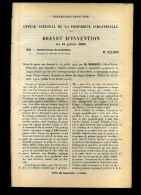 - DISPOSITIF CINEMATOGRAPHIQUE POUR DONNER DES IMAGES FONDANTES . BREVET D´INVENTION DE 1902 . - Projectoren