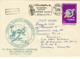 Romania   , 1987 , Space ,  Interastrofilex -87 , Special Cancell. - Andere & Zonder Classificatie