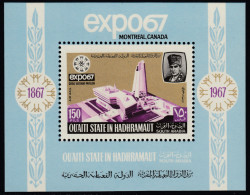 Aden (Quaiti State In Hadhramaut) World Exhibition EXPO 67 In Montreal. Mi Block 13 A MNH - Other & Unclassified
