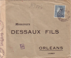 BELGIQUE - LETTRE POUR LA FRANCE LE 2-11-1942 - 1F75 SEUL SUR LETTRE - CENSURE ALLEMANDE. - Briefe U. Dokumente