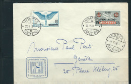 SUISSE 1938  N° PA 25 & 26 Obl. S/Lettre Comm. Voyagée - First Flight Covers