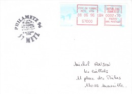 Metz-08/06/1996-Fête Du Timbre  Avec Cachet Commémoratif - 1990 « Oiseaux De Jubert »