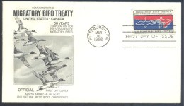 USA 1966 Cover: Fauna Birds Vogel Oiseaux: Migratory Bird Treaty; 50 Years Cooperation For Preservation Migratory Birds - Altri & Non Classificati