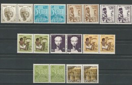 EGYPT PHARAOH POSTAGE 1985 - 1989 MNH PAIRS STAMPS FULL SET REGULAR / ORDINARY / DEFINITIVE MAIL ISSUE STAMP - Nuevos