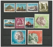 EGYPT AR POSTAGE 1972 -1977 MNH STAMP SET REGULAR / ORDINARY MAIL ISSUE NASSER & PHARAOHS King Khafre - Neufs