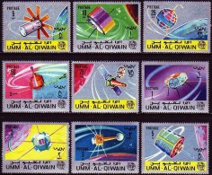 Umm Al Qiwain 1966 - 100th Anniversary ITU A Weltraum Satelliten Space Satellites Sciences Stamps MNH Michel 78A-86A - Collections