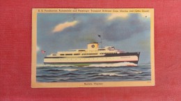 S.S. Pocohontas Automobile & Passenger Transport  Between Cape Charles  Norfolk   -ref 1912 - Virginia Beach