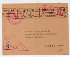 1957 - ENVELOPPE FM De BREST (FINISTERE) Avec CACHET "DIRECTION DU SERVICE DE SANTE" - Sellos Militares Desde 1900 (fuera De La Guerra)