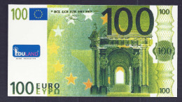 100 EURO "EDULAND, Typ B" Billet Scolaire, Papier, 147 X 80 Mm, RRRRR, UNC, - Andere & Zonder Classificatie