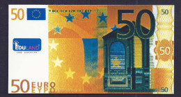 50 EURO "EDULAND, Typ B" Billet Scolaire, Papier, 140 X 75 Mm, RRRRR, UNC, - Sonstige & Ohne Zuordnung