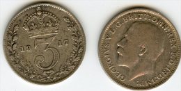 Grande-Bretagne Great Britain 3 Pence 1917 KM 813 - F. 3 Pence