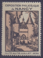 FRANCE :1936: Vignette/Cinderella (Dentellée) – MNH :  ## Exposition Philatélique De NANCY ## : PHILATELY, - Briefmarkenmessen